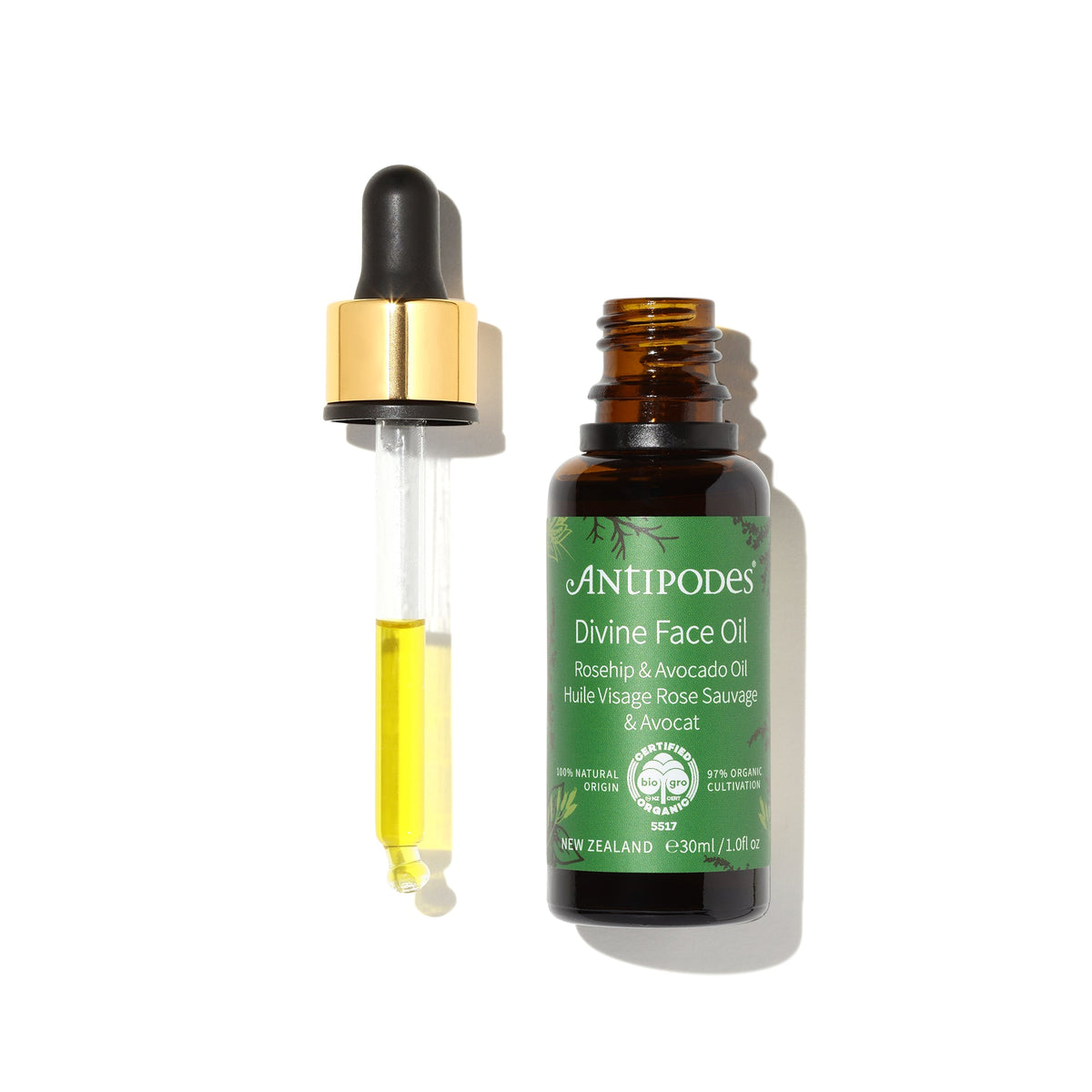 Antipodes — Divine Face Oil Huile Visage Rosier Sauvage & Avocat